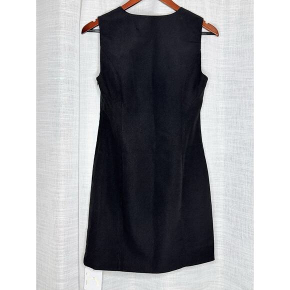 NWT REVOLVE & MINIMALIST lovers COMMENSE Black Linen Blend V-Neck Dress Sz Small - Picture 3 of 7